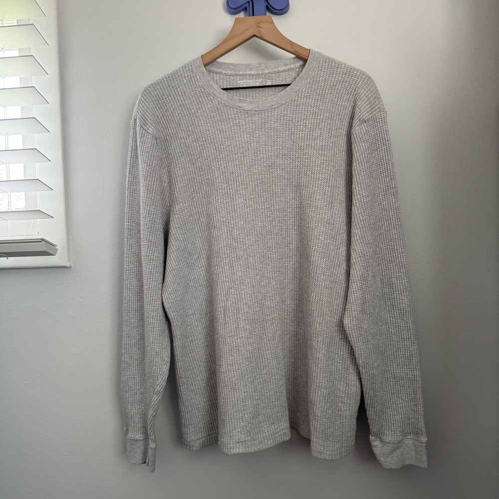 Abercrombie & Fitch Men’s XL Heather Grey Waffle Knit Long Sleeve Lounge Comfy